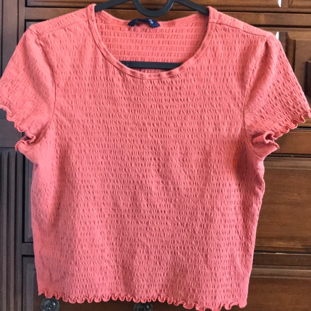 American Eagle Frilly Cropped Tee
